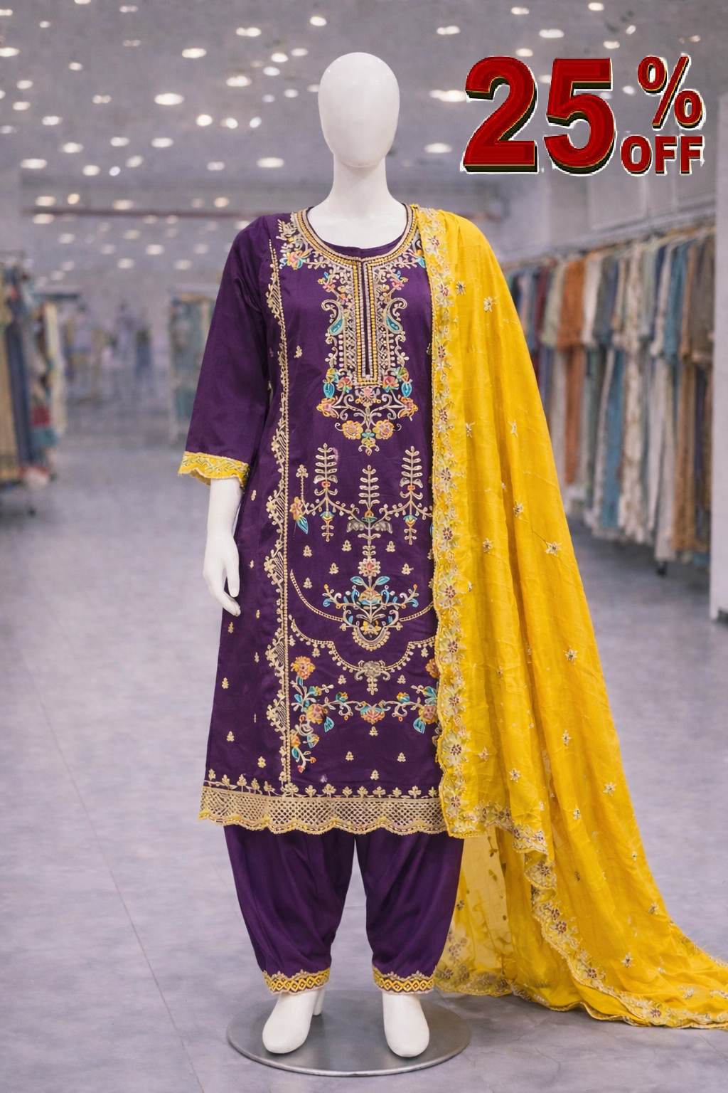 1) Readymade Partywear Suit (25% Discount on All Products)
