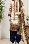 Heavy Rayon Print | Sroski Work | Printed Dupatta | Unstitched - Navy