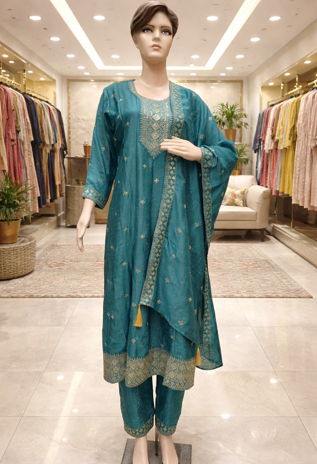 Chinnon Frock Suit with Embroidery