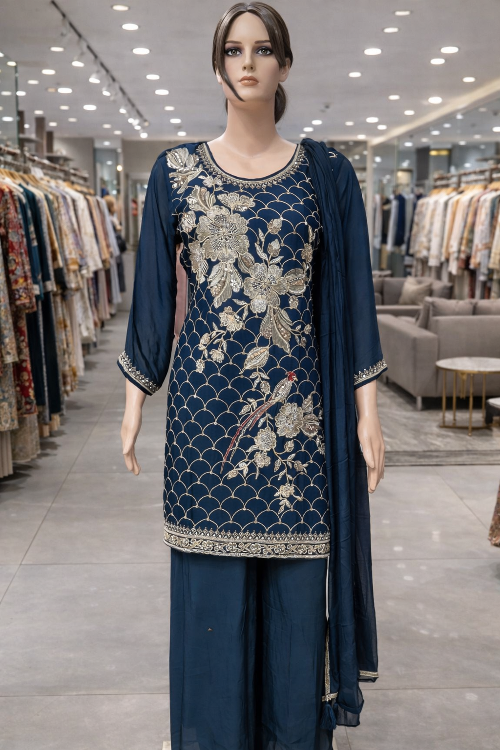 Plus Size | Designer Chinnon with  Plazzo | ReadyMade Dress |