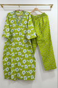 Cambric Cotton With V Neck And Mirror Work | Cord-Set