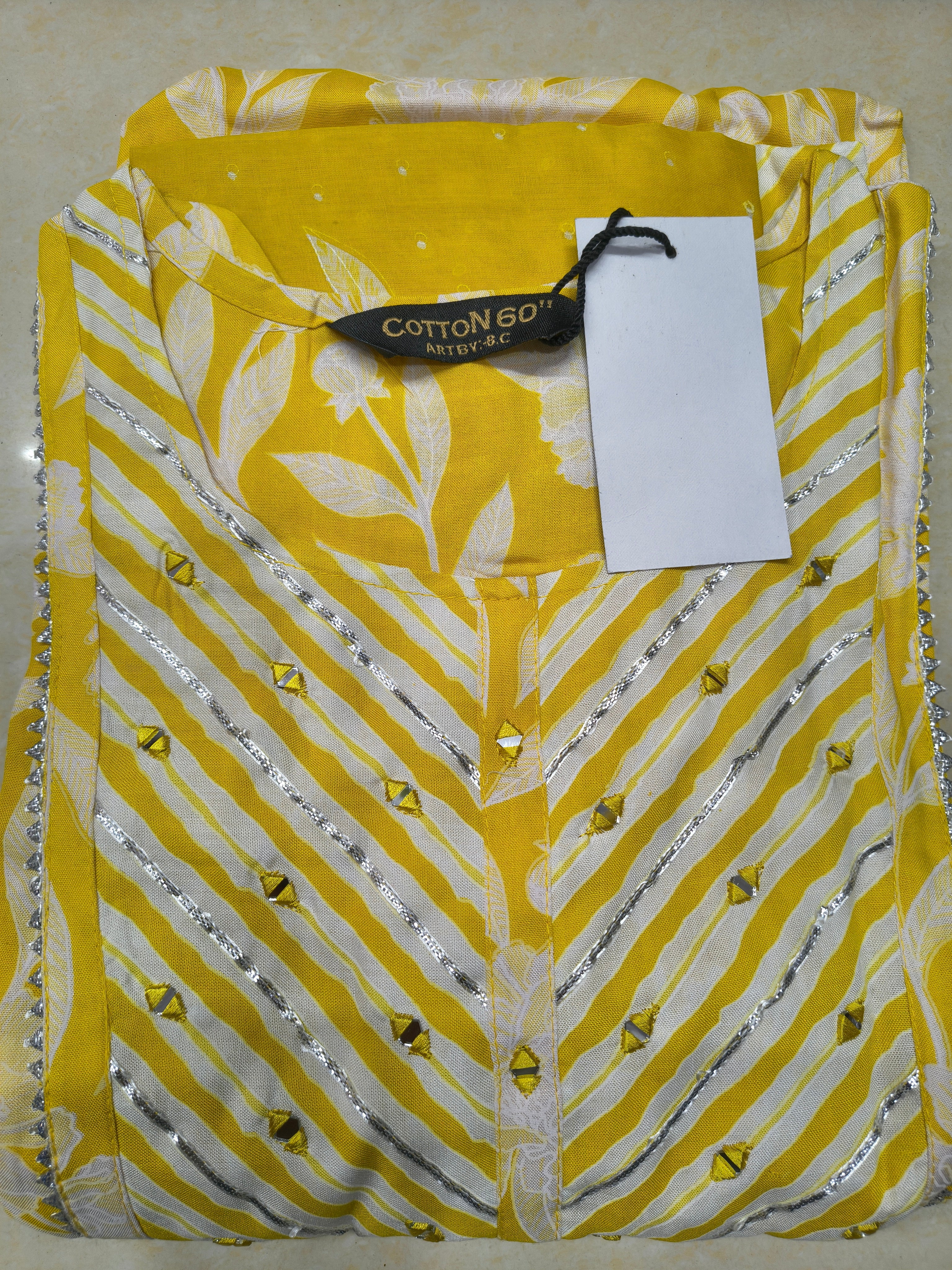 Plus Size | Cotton-6060 Print with Neck Work