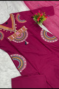 Cotton Suit with Beautiful Embroidery and Side pockets