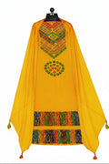 Pure Cotton Designer Suit with Handwork  | Unstitched | Yellow
