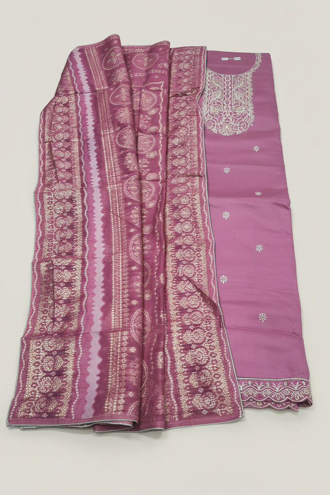 Pure Zam Cotton Dyed With Embroidery Work With Swarovski Diamond | Unstitched |