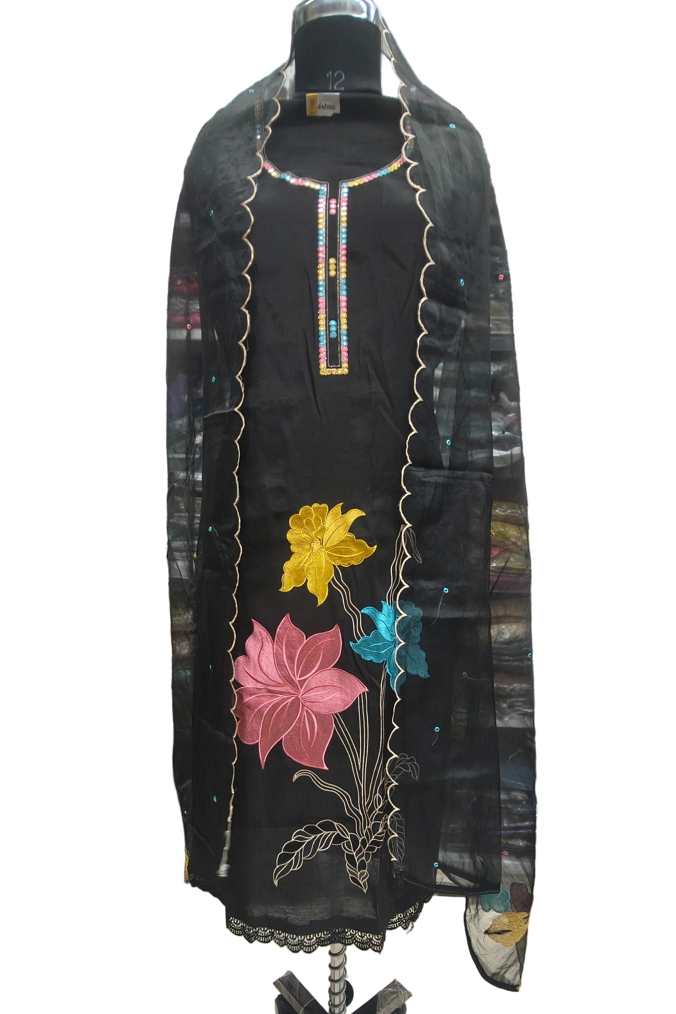 Viscose Muslin With Neck Work And Embroidery | Unstitched |