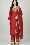 Tissue Shimmer with Elegant Neck and Bottom Work | Unstitched |