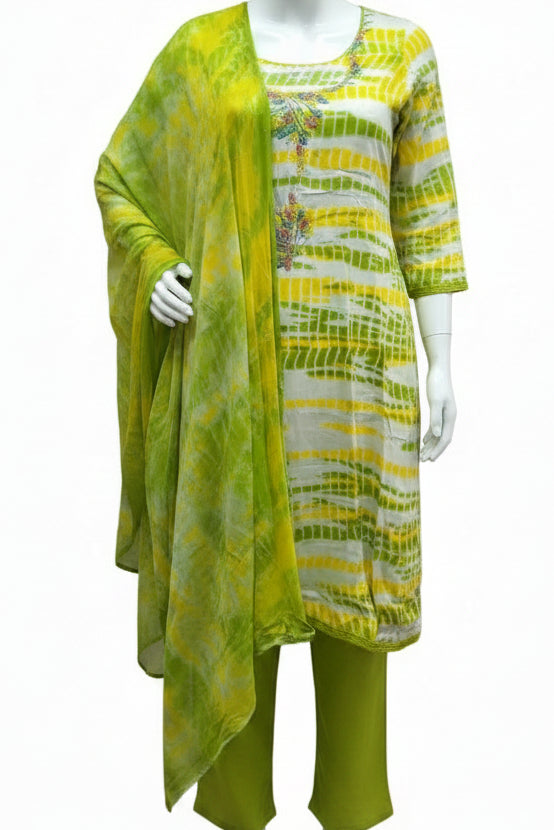 Jam Cotton Printed with Elegant Neck Work | Unstitched |