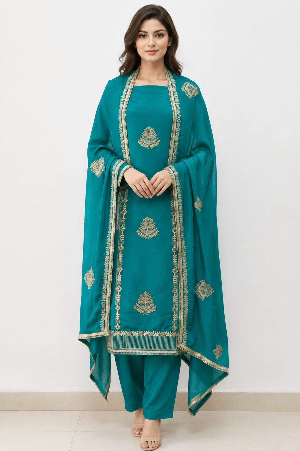Viscose Silk With Heavy Hand Work On Top And Bottom | Unstitched |