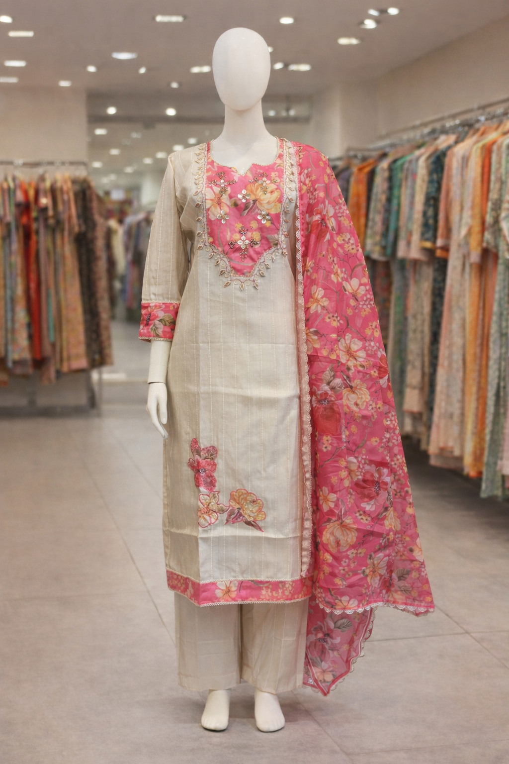 Digital Print With Embroidery