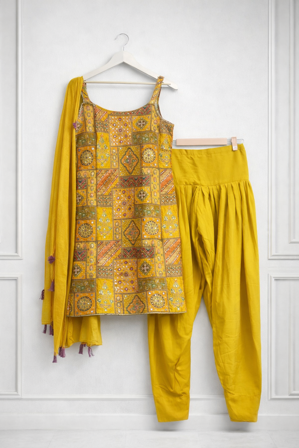 ReadyMade Dress | Self Print Heavy Hand Work with Farshi Salwar