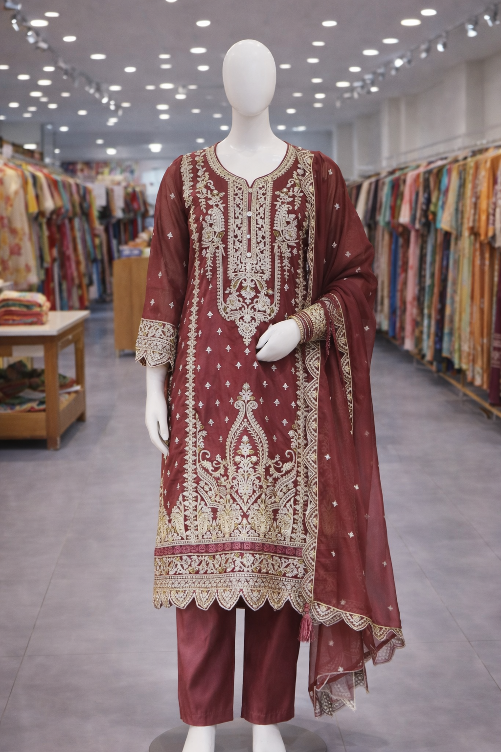Pakistani Style Heavy Embroidery and Cut Work