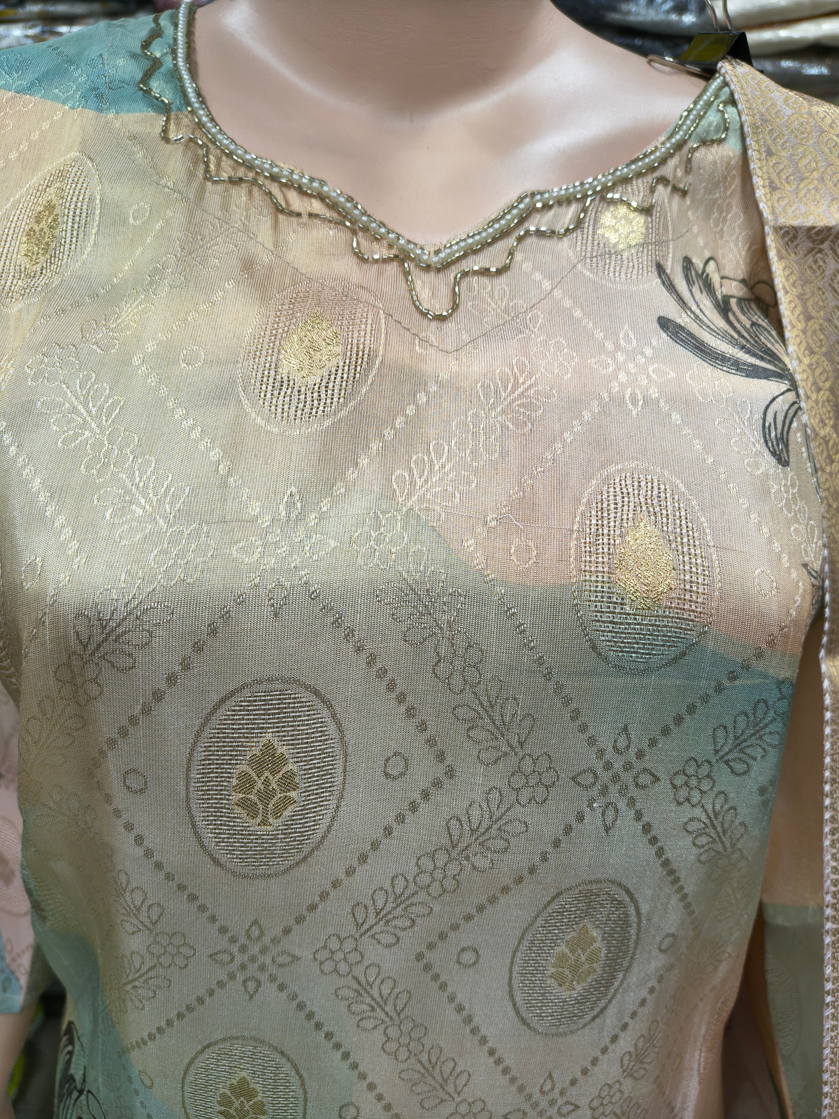 Pure Jacard Silk with Digital Print Dupatta