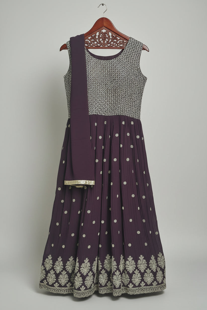 ReadyMade Dress | Heavy Embroider Georgette Gown
