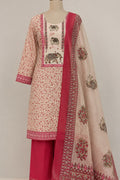 Jaam Figure Print with Digital Print Dupatta - | Unstitched | Magenta