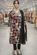 Rayon Floral with V-Neck Work
