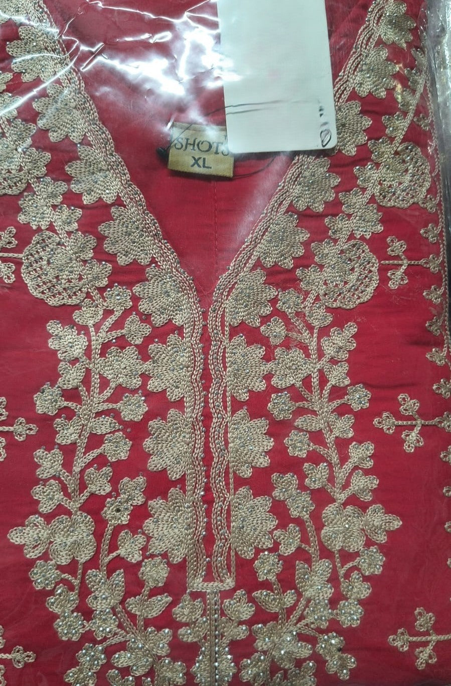Roman Silk with Heavy Threadwork and Organza Dupatta