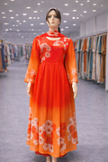 Red and Orange Anarkali suit