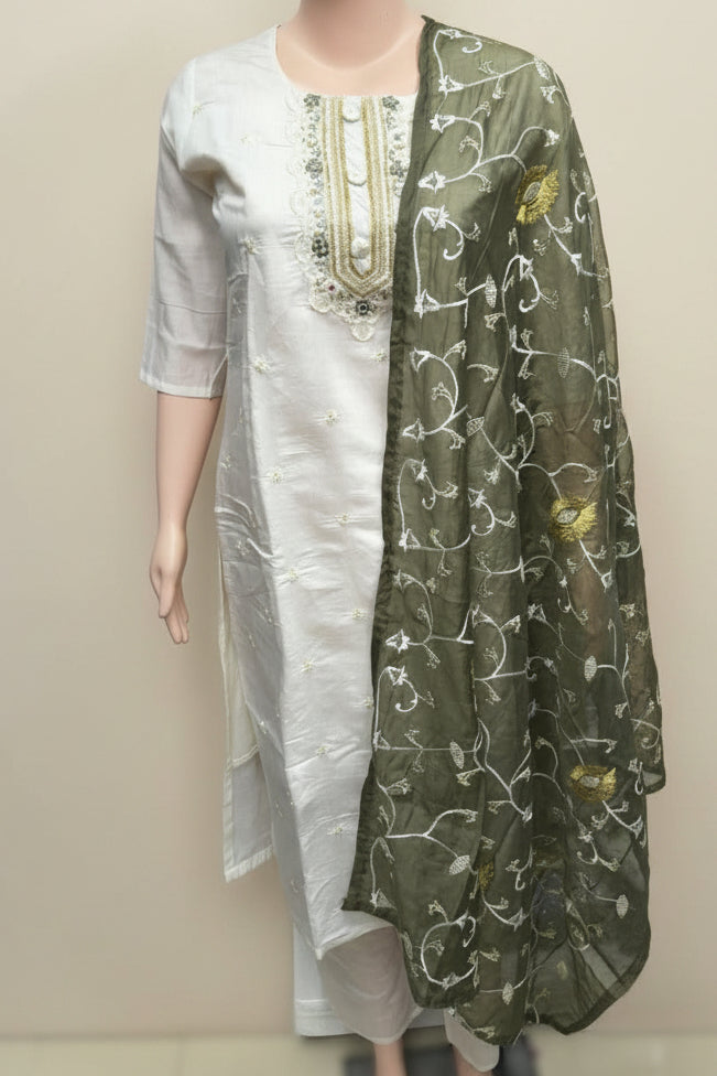 Roman Silk with Heavy Work Dupatta