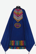 Pure Cotton Designer Suit with Handwork  | Unstitched | RoyalBlue