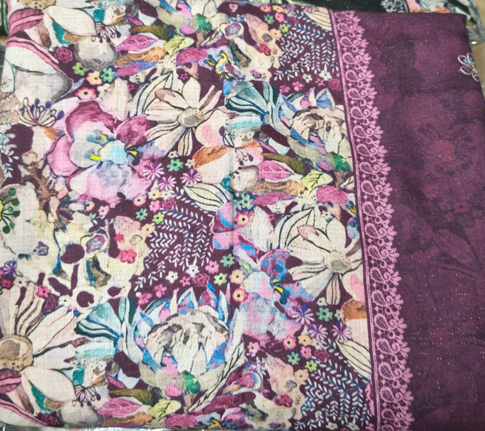 Shimmer Printed with Embroidery | Unstitched |