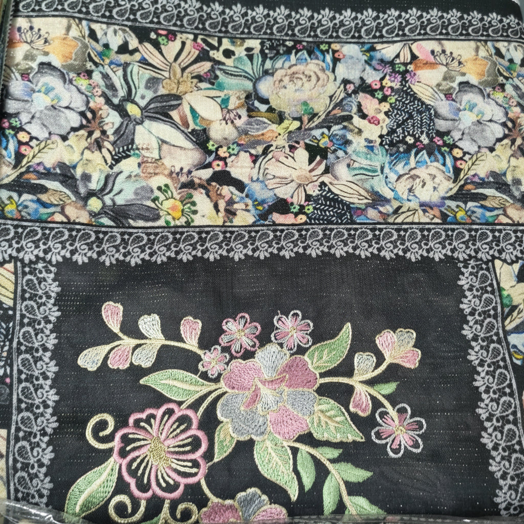 Shimmer Printed with Embroidery | Unstitched |